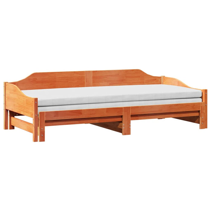 Pat de zi cu extensie, maro ceruit, 90x200cm, lemn masiv de pin - WALTI WALTI