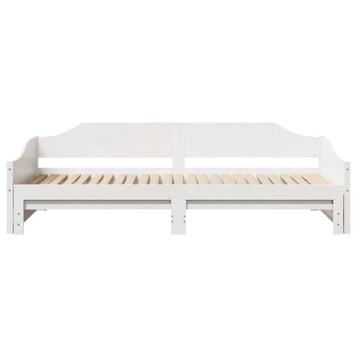 Pat de zi cu extensie, alb, 90x190 cm, lemn masiv de pin - WALTI WALTI