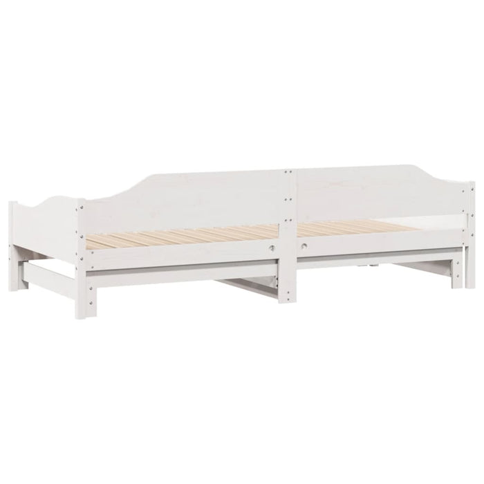 Pat de zi cu extensie, alb, 90x190 cm, lemn masiv de pin - WALTI WALTI