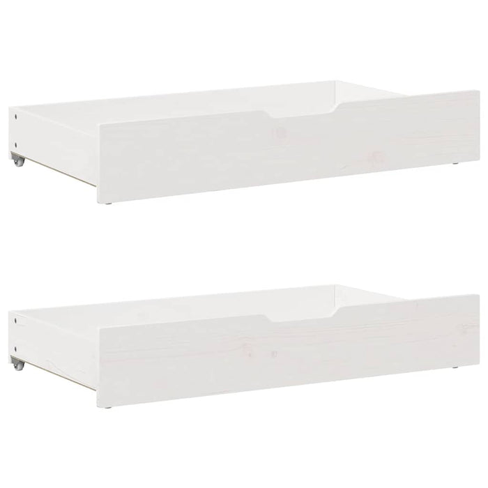 Sertare de pat, 2 buc., 95x55x17 cm, alb, lemn masiv de pin WALTI