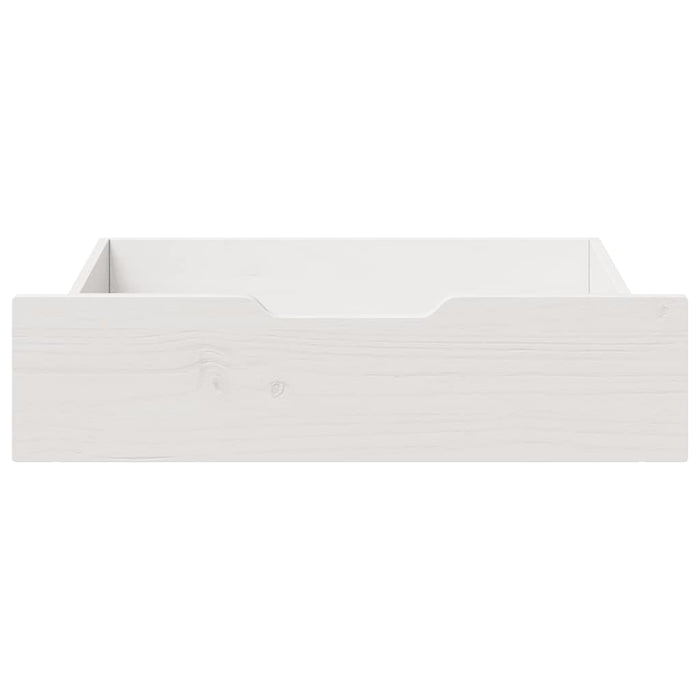Sertare de pat, 2 buc., 75x55x17 cm, alb, lemn masiv de pin WALTI