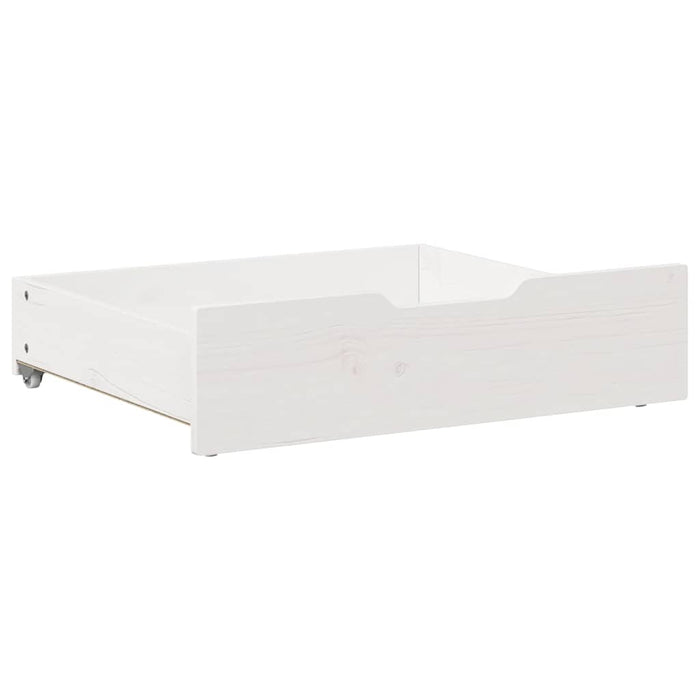 Sertare de pat, 2 buc., 75x55x17 cm, alb, lemn masiv de pin WALTI