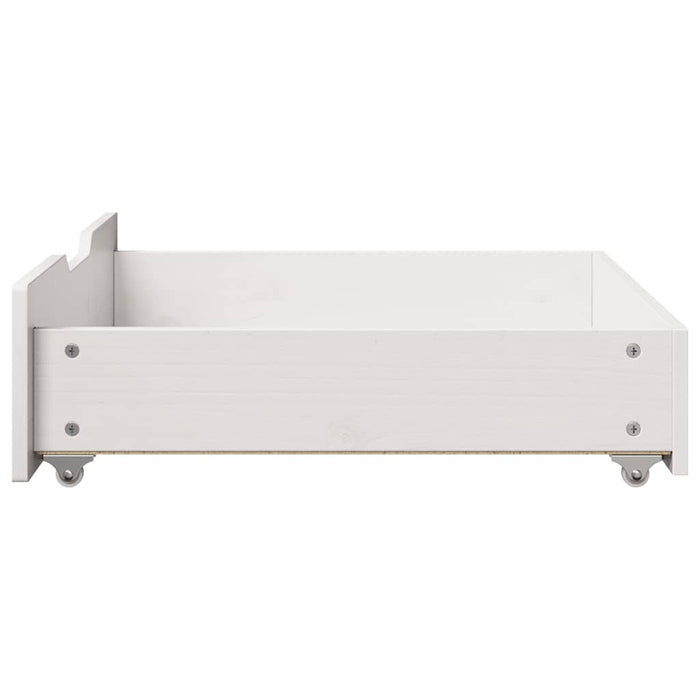 Sertare de pat, 2 buc., 75x55x17 cm, alb, lemn masiv de pin WALTI