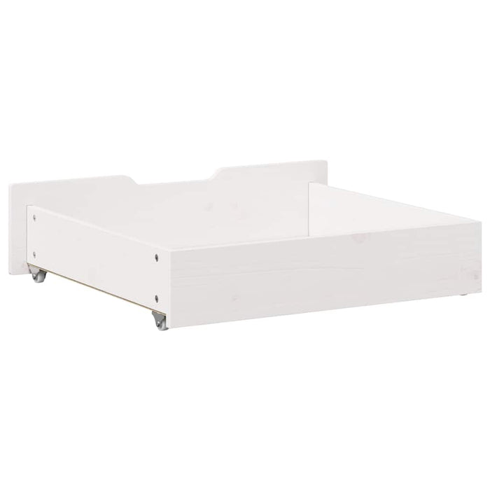 Sertare de pat, 2 buc., 75x55x17 cm, alb, lemn masiv de pin WALTI