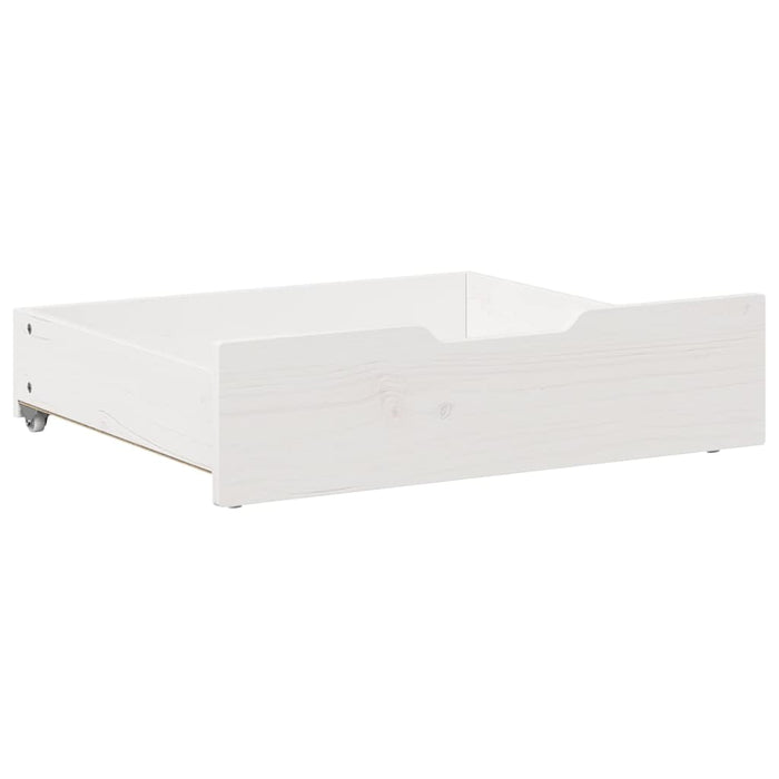 Sertare de pat, 2 buc., 65x55x17 cm, alb, lemn masiv de pin WALTI