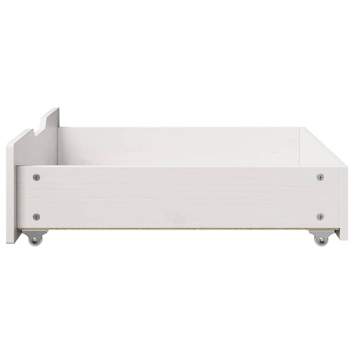 Sertare de pat, 2 buc., 65x55x17 cm, alb, lemn masiv de pin WALTI