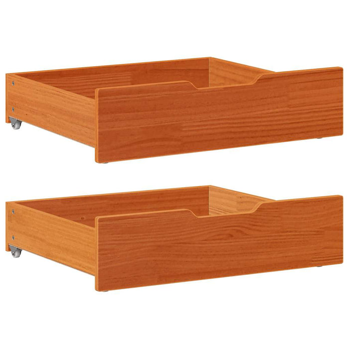 Sertare de pat 2 buc. 65x55x17 cm maro ceruit lemn masiv de pin - WALTI WALTI