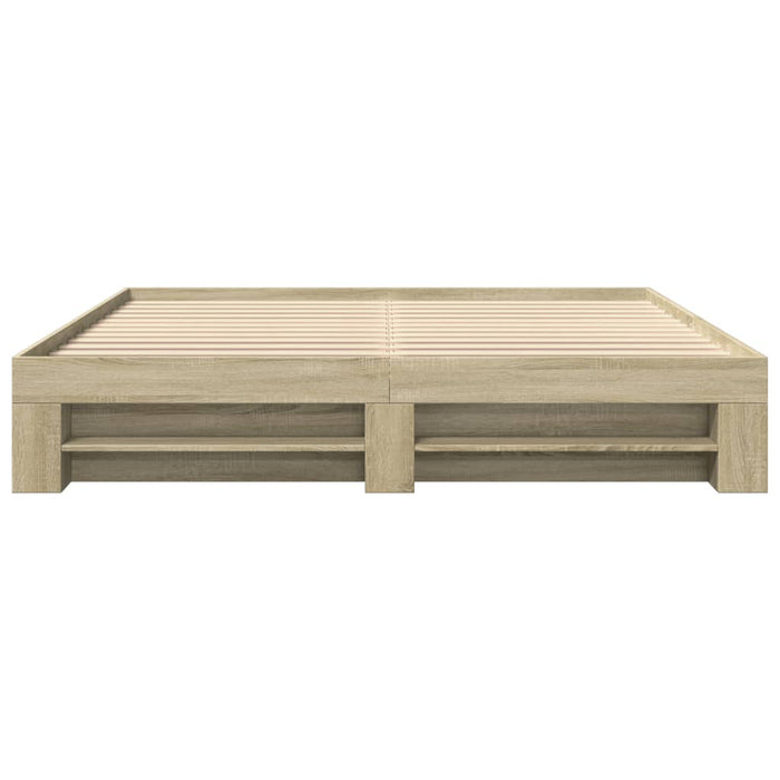 Cadru de pat fără saltea Stejar Sonoma 200x200cm Lemn prelucrat WALTI