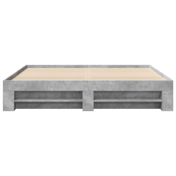 Cadru de pat, gri beton, 200x200 cm, lemn prelucrat - WALTI WALTI