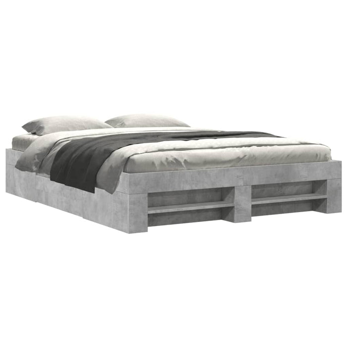 Cadru de pat fără saltea Gri beton 160x200cm Lemn prelucrat - WALTI WALTI