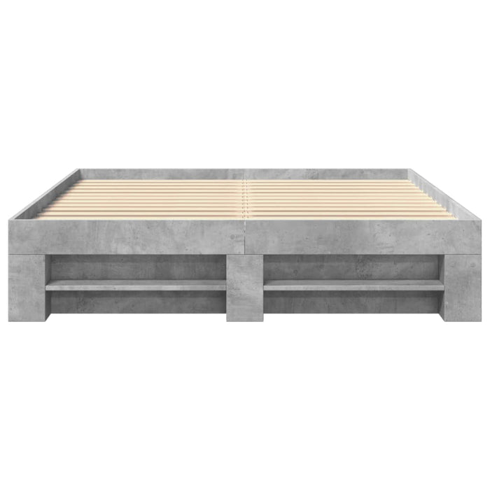 Cadru de pat fără saltea Gri beton 160x200cm Lemn prelucrat - WALTI WALTI