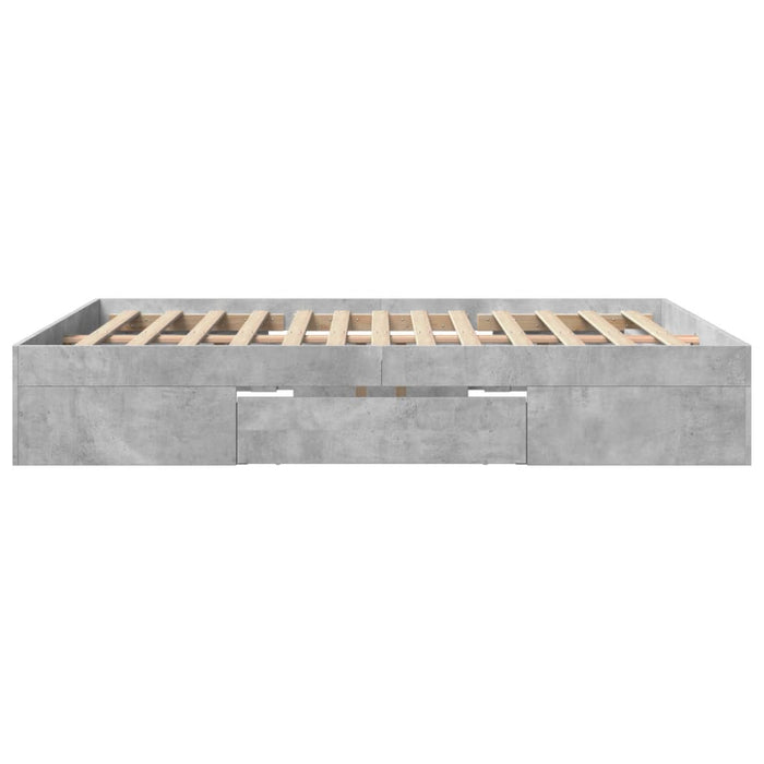 Cadru de pat fără saltea Gri beton 160x200cm Lemn prelucrat - WALTI WALTI