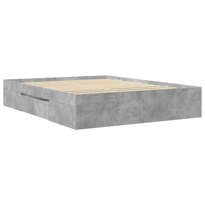 Cadru de pat fără saltea Gri beton 160x200cm Lemn prelucrat - WALTI WALTI