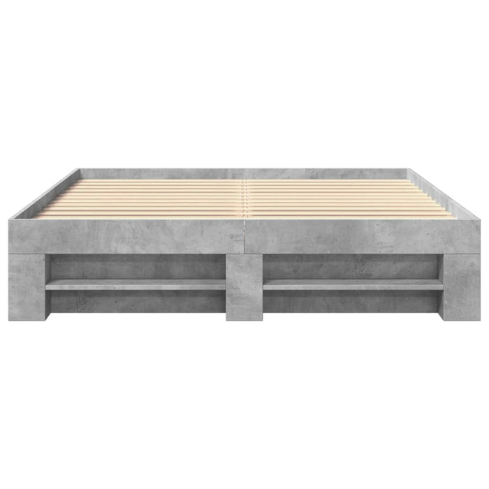 Cadru de pat, gri beton, 150x200 cm, lemn prelucrat - WALTI WALTI