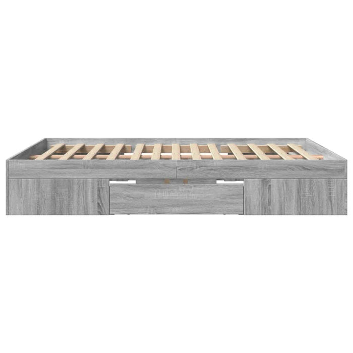 Cadru de pat, gri sonoma, 150x200 cm, lemn prelucrat WALTI