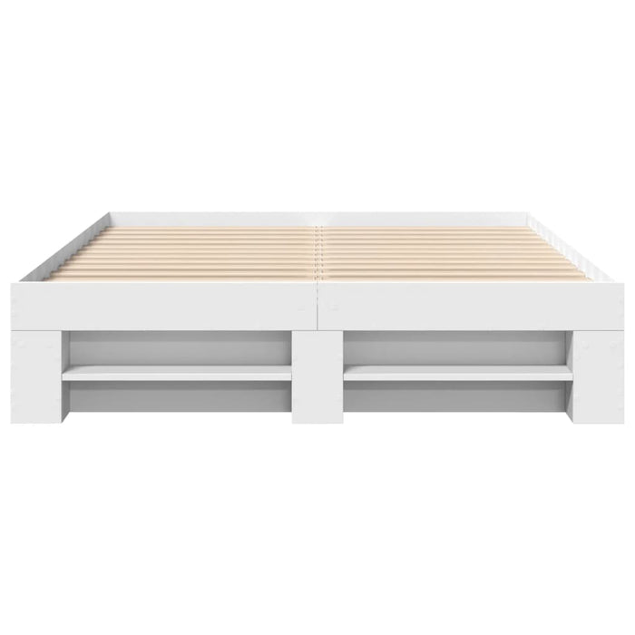 Cadru de pat, alb, 140x200 cm, lemn prelucrat WALTI