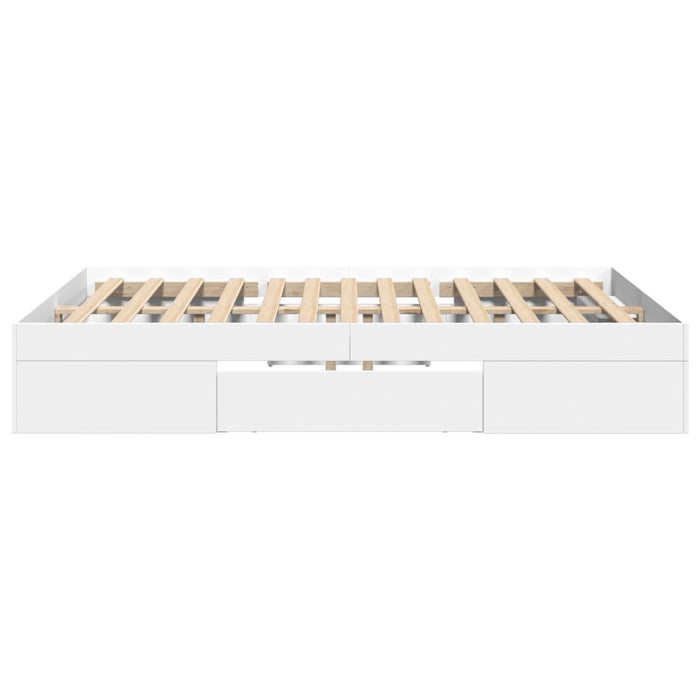 Cadru de pat, alb, 140x200 cm, lemn prelucrat WALTI