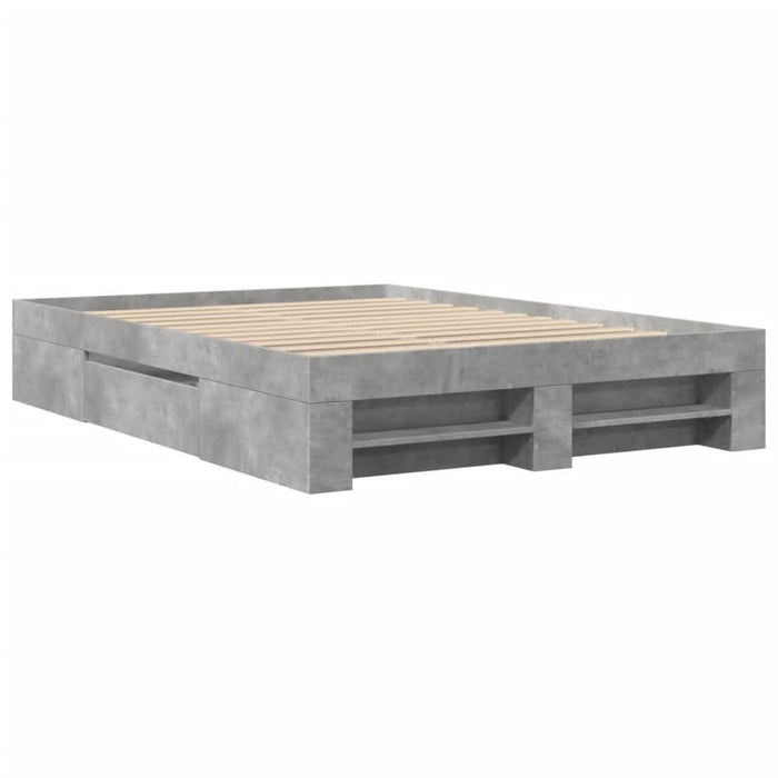 Cadru de pat, gri beton, 120x200 cm, lemn prelucrat - WALTI WALTI