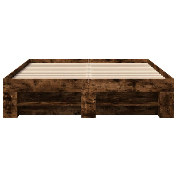 Cadru pat fără saltea stejar fumuriu 120x200 cm, lemn prelucrat - WALTI WALTI
