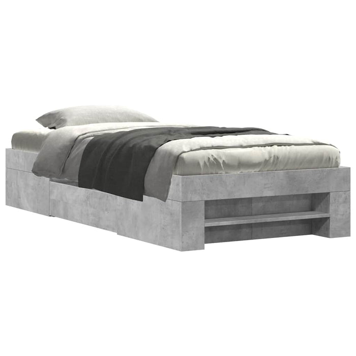 Cadru de pat, gri beton, 100x200 cm, lemn prelucrat - WALTI WALTI