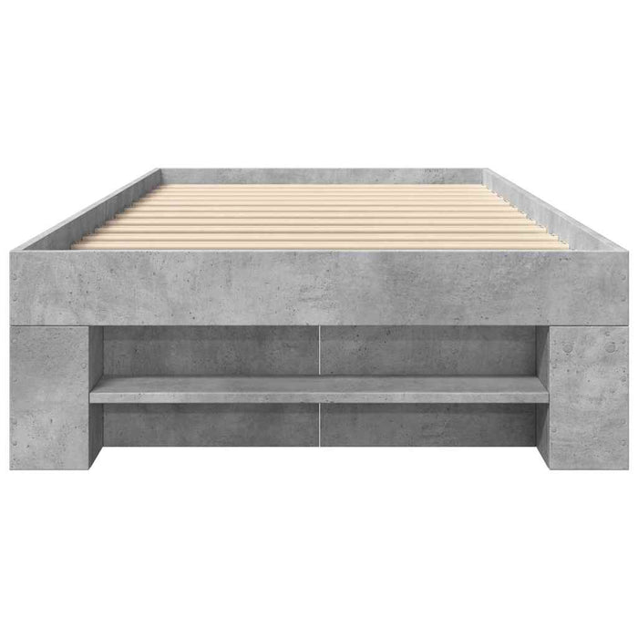Cadru de pat, gri beton, 100x200 cm, lemn prelucrat - WALTI WALTI