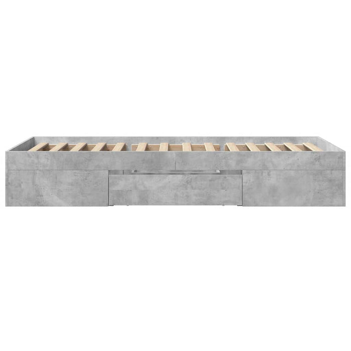 Cadru de pat, gri beton, 100x200 cm, lemn prelucrat - WALTI WALTI