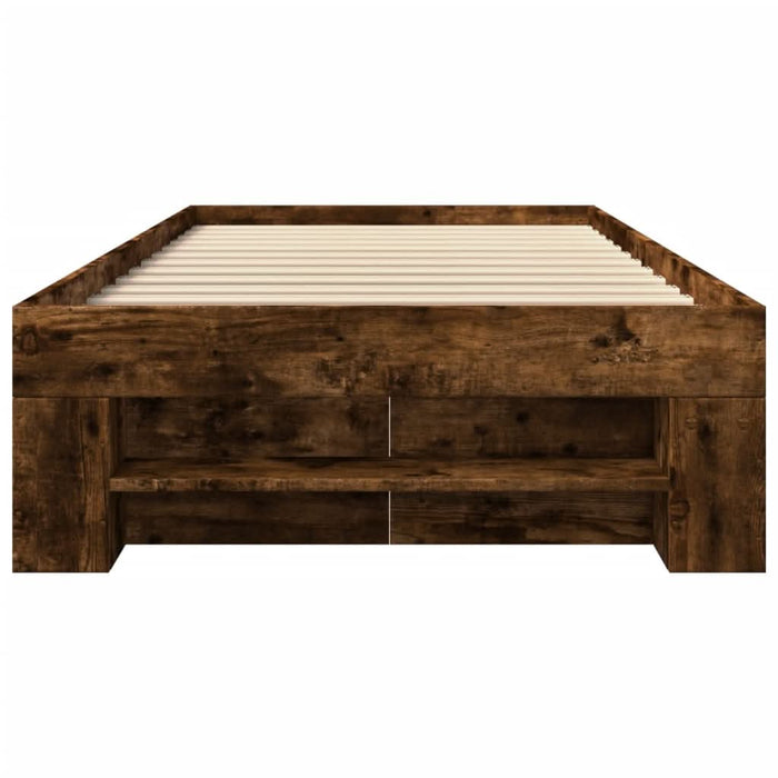Cadru pat fără saltea stejar fumuriu 100x200 cm lemn prelucrat - WALTI WALTI
