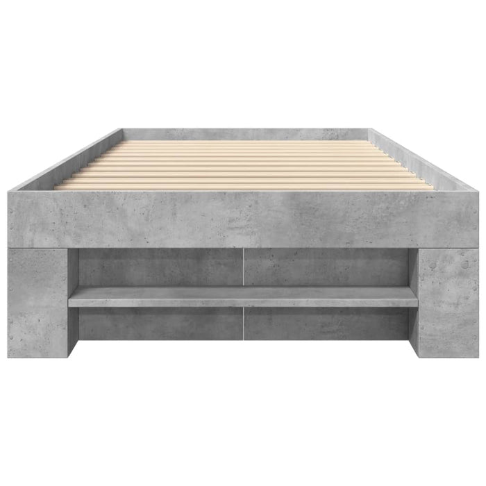 Cadru de pat, gri beton, 90x200 cm, lemn prelucrat - WALTI WALTI