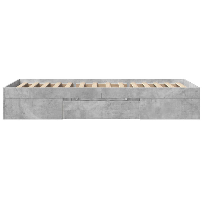 Cadru de pat, gri beton, 90x200 cm, lemn prelucrat - WALTI WALTI