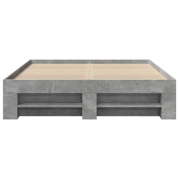 Cadru de pat, gri beton, 140x190 cm, lemn prelucrat - WALTI WALTI