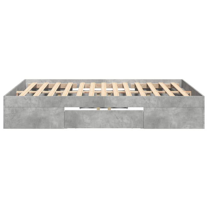 Cadru de pat, gri beton, 140x190 cm, lemn prelucrat - WALTI WALTI