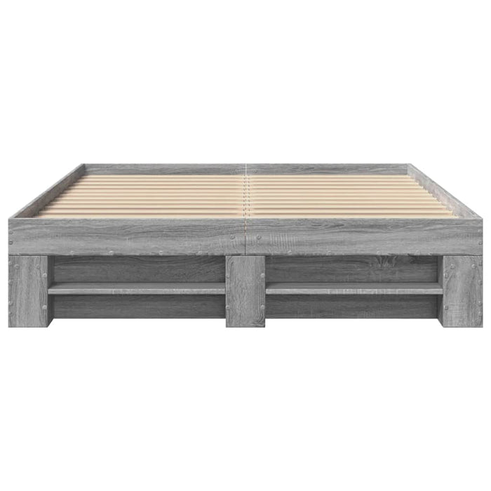Cadru de pat, gri sonoma, 140x190 cm, lemn prelucrat - WALTI WALTI