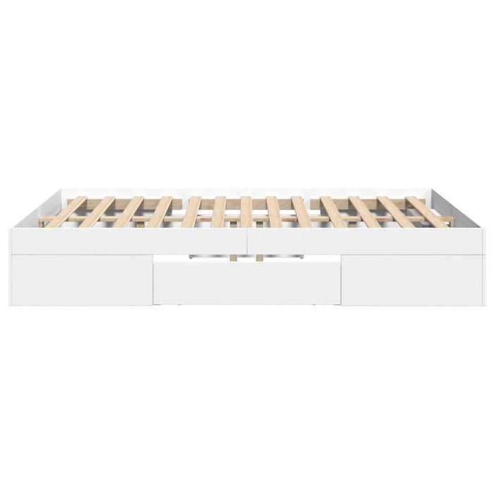 Cadru de pat, alb ,135x190 cm, lemn prelucrat - WALTI WALTI