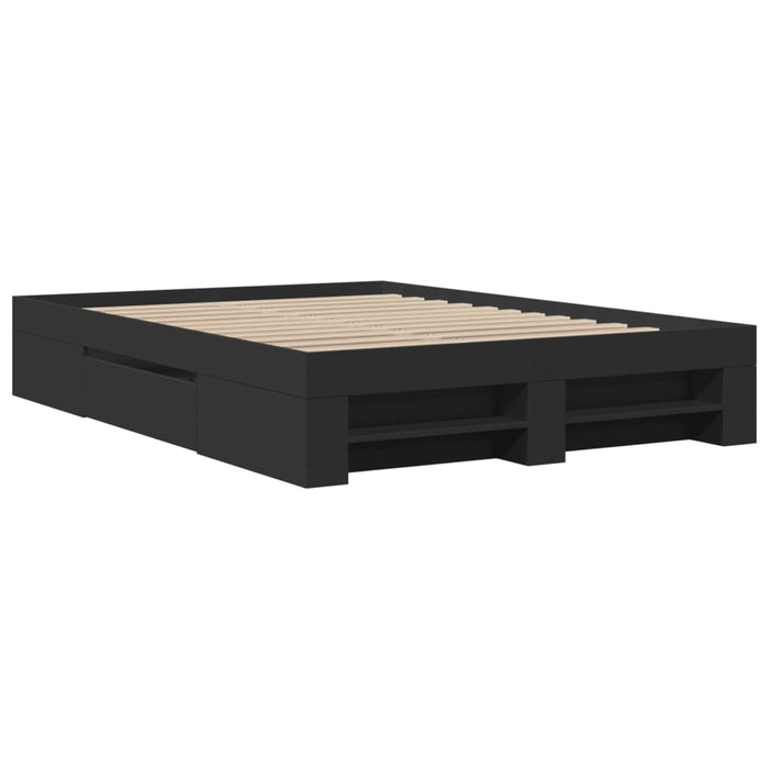Cadru de pat, negru ,135x190 cm, lemn prelucrat - WALTI WALTI
