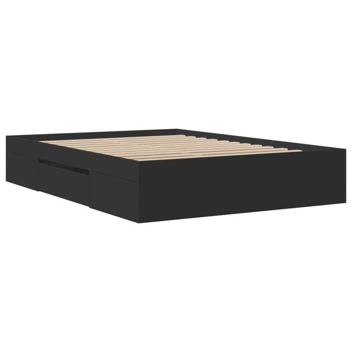 Cadru de pat, negru ,135x190 cm, lemn prelucrat - WALTI WALTI
