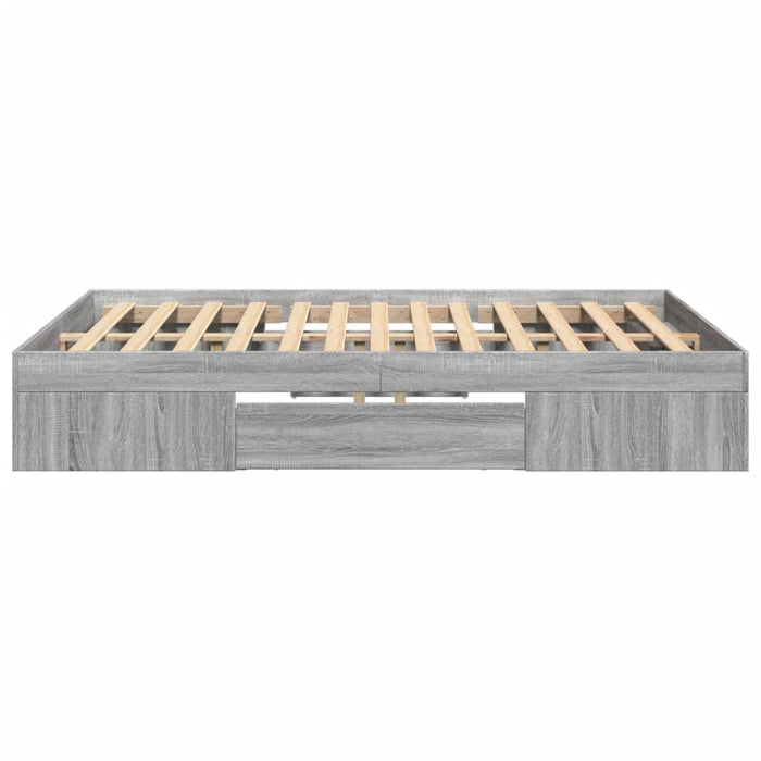 Cadru de pat, gri sonoma, 135x190 cm, lemn prelucrat - WALTI WALTI