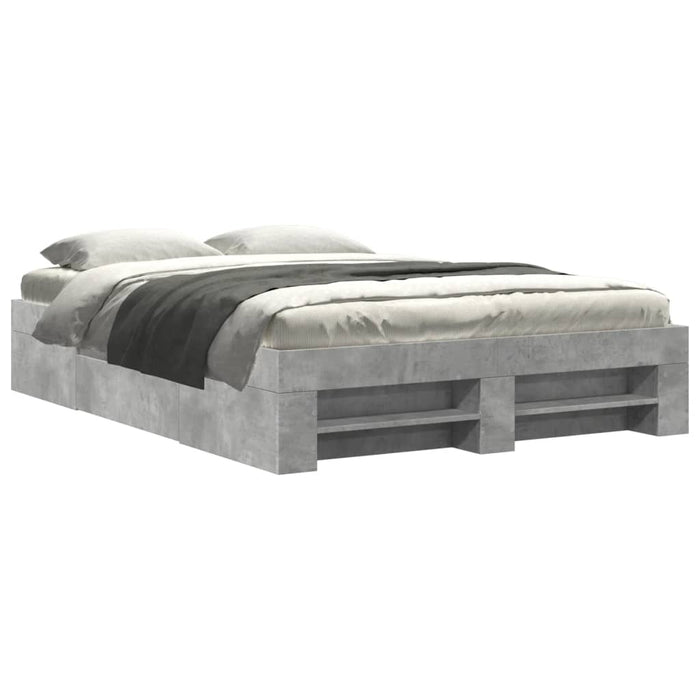 Cadru de pat, gri beton, 120x190 cm, lemn prelucrat - WALTI WALTI