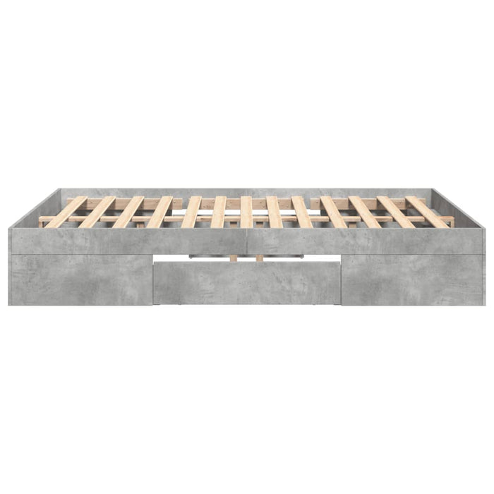 Cadru de pat, gri beton, 120x190 cm, lemn prelucrat - WALTI WALTI