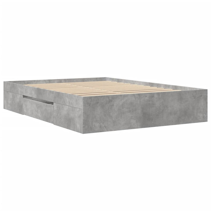 Cadru de pat, gri beton, 120x190 cm, lemn prelucrat - WALTI WALTI