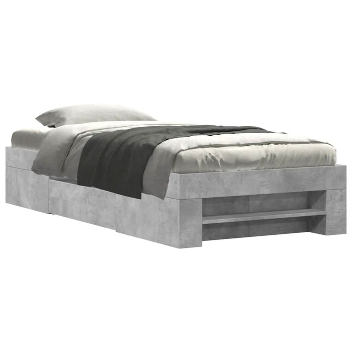 Cadru de pat, gri beton, 90x190 cm, lemn prelucrat - WALTI WALTI