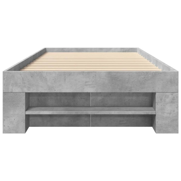 Cadru de pat, gri beton, 90x190 cm, lemn prelucrat - WALTI WALTI