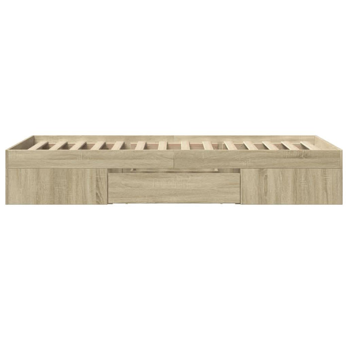 Cadru pat fără saltea, stejar sonoma 75x190 cm lemn prelucrat WALTI