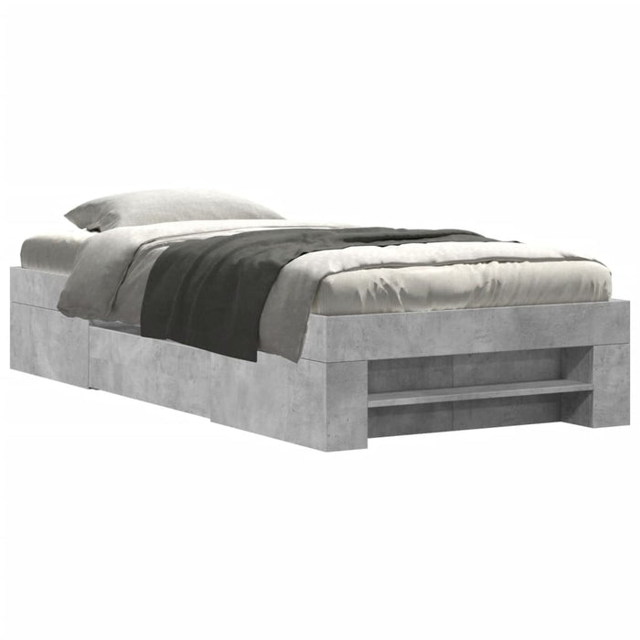 Cadru de pat, gri beton, 75x190 cm, lemn prelucrat - WALTI WALTI