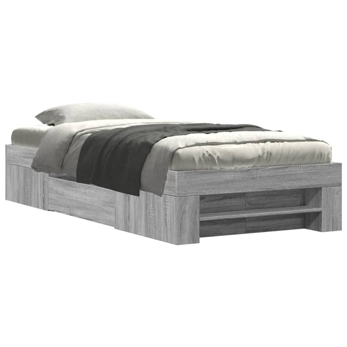 Cadru de pat, gri sonoma, 75x190 cm, lemn prelucrat - WALTI WALTI