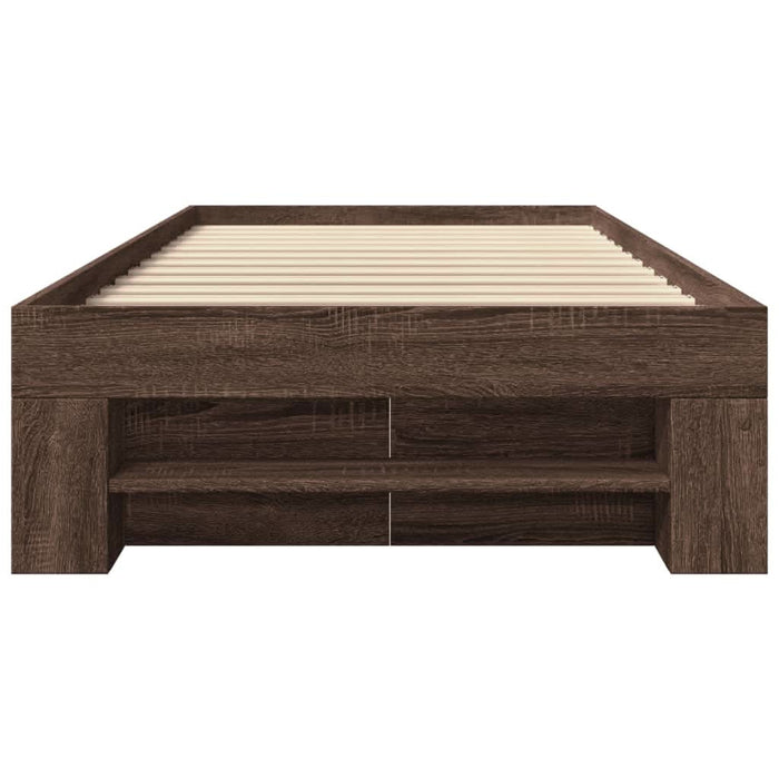 Cadru pat fără saltea, stejar maro 75x190 cm lemn prelucrat WALTI