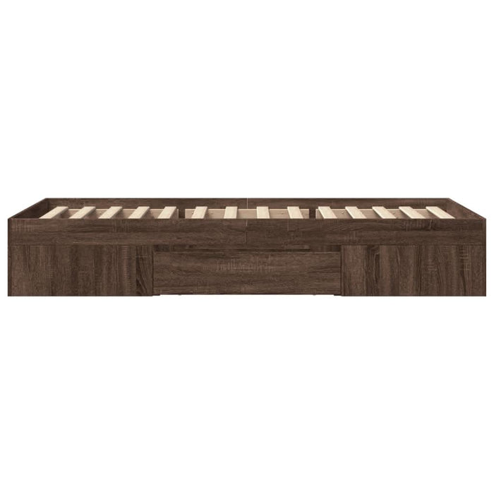 Cadru pat fără saltea, stejar maro 75x190 cm lemn prelucrat WALTI