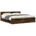 Cadru de pat cu tăblie stejar fumuriu 180x200 cm lemn prelucrat - WALTI WALTI