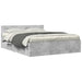 Cadru de pat cu tăblie gri beton 160x200 cm lemn prelucrat - WALTI WALTI