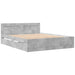 Cadru de pat cu tăblie gri beton 160x200 cm lemn prelucrat - WALTI WALTI