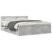 Cadru de pat cu tăblie gri beton 150x200 cm lemn prelucrat - WALTI WALTI